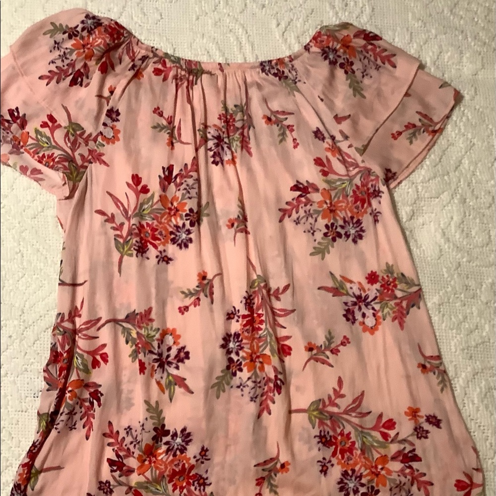Terrace & Sky pink & red floral print top